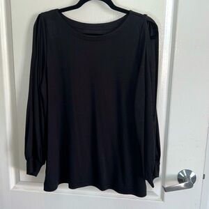 Loft black cold shoulder and open sleeves top - size medium
